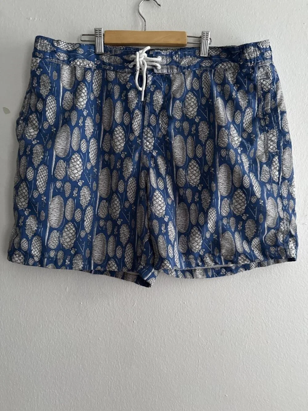 Ocean Pacific Swimming Trunks Blue and White Pine Cone Size 2XL